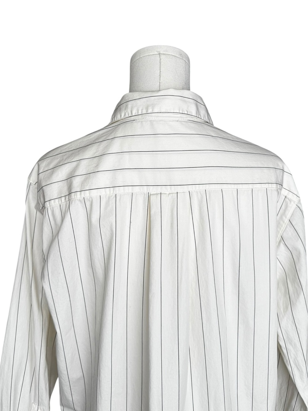 Sézane Max Shirt in Fine Dark Navy Stripes FR: 34 US: 2/XS - Picture 10 of 12